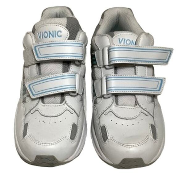 Vionic White & Light Blue Strap Sneakers Size 8 - Orthopedic, Comfort, Everyday - Picture 2 of 6
